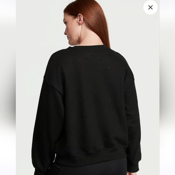 (JUST LISTED) NWT! VICTORIA'S SECRET BLACK DMNDTT COTTON FLEECE GYM SWEA… - Picture 7 of 12